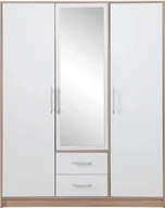 Szafy - Trzydrzwiowa szafa z lustrem z kolekcji Smart SRL2 dąb sonoma/biały - miniaturka - grafika 1