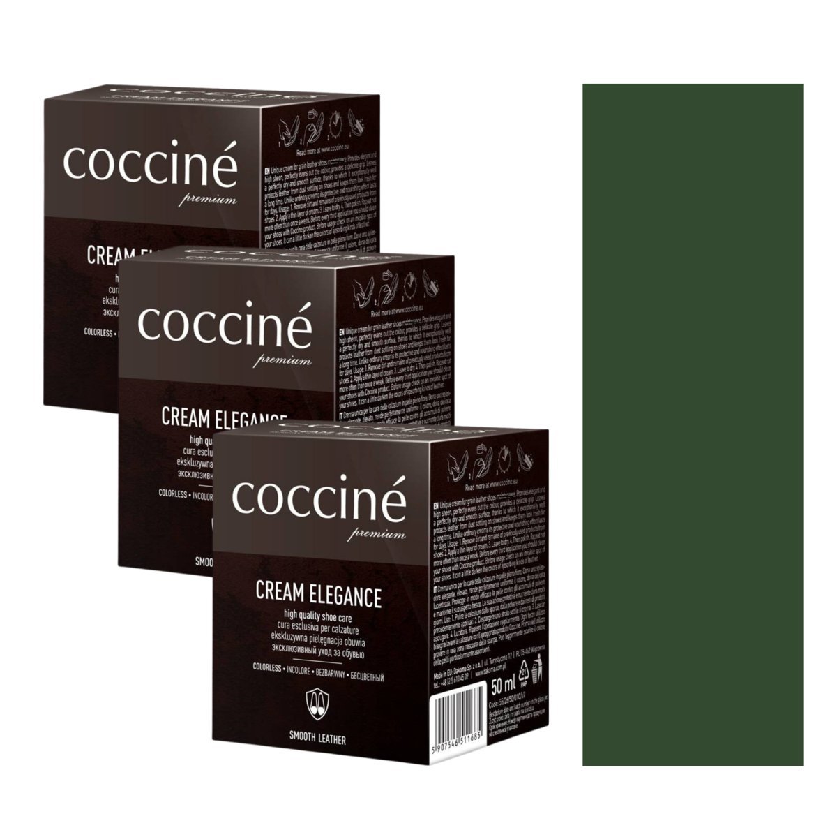 3x Cream Elegance do Obuwia 50 ml Ciemna Zieleń 32