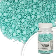 Dodatki do ciast w proszku - Posypka cukrowa CELEBRATION TURQUOISE WATER turkusowa Sweet Decor, 70 g - miniaturka - grafika 1