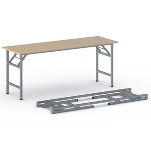 B2B Partner Stół konferencyjny FAST READY z srebrnoszarym stelażem, 1700 x 500 x 750 mm, buk 499250 - Stoły i stoliki do biura - miniaturka - grafika 1
