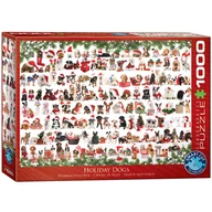 Puzzle - Eurographics Puzzle 1000 Holiday Dogs 6000-0939 - - miniaturka - grafika 1