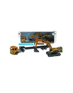 Samochody i pojazdy dla dzieci - hipo Auto transporter z koparką 32cm 93019 - miniaturka - grafika 1