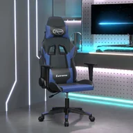 Fotele gamingowe - Vidaxl Fotel Gamingowy, Czarno-Niebieski, Sztuczna Skóra - miniaturka - grafika 1