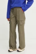 Spodnie damskie - Columbia spodnie Brea Falls damskie kolor zielony szerokie high waist 2086041 - miniaturka - grafika 1
