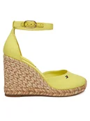 Espadryle damskie - Tommy Hilfiger Espadryle Flag High Wedge Espad Closed Toe FW0FW09225 Żółty - miniaturka - grafika 1