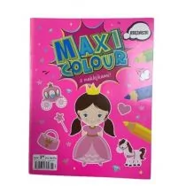 Maxi Colour. Księżniczki - Kolorowanki, wyklejanki - miniaturka - grafika 1