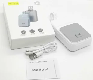 POWERBANK Mini 10000 Sybkie Ładowanie Bezprzewodwe Cyfrowy wskaźnika BIAŁY - Powerbanki POWERBANK Mini 10000 Sybkie Ładowanie Bezprzewodwe Cyfrowy wskaźnika BIAŁY - Powerbanki - miniaturka - grafika 1