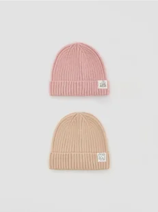 Reserved - Strukturalna czapka z naszywką 2 pack - wielobarwny - Buciki dla niemowląt - miniaturka - grafika 1