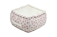 Pufy i podnóżki - Pufa GINNY 40x40x30 kwiaty czerwone - miniaturka - grafika 1