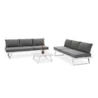 Meble ogrodowe - Narożnik Modułowy Aluminiowy Midway White - Focus Garden - miniaturka - grafika 1