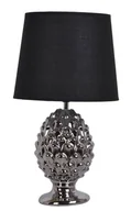 Lampy stojące - Lampa ceramiczna srebrna z czarnym abażurem - miniaturka - grafika 1
