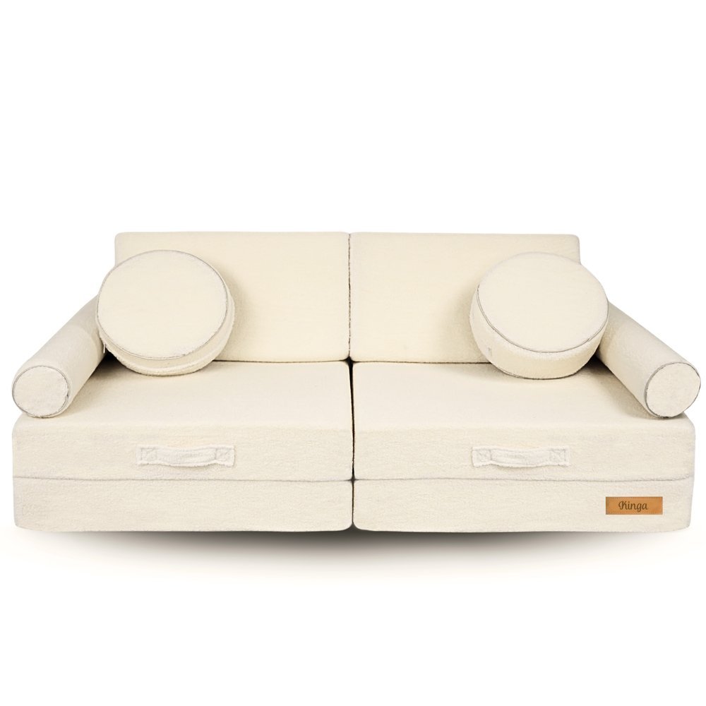 Modułowa sofa piankowa dla dzieci do zabawy - jasny beż baranek