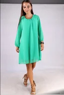 Sukienki - SUKIENKA TRAPEZOWA ELEGANCKA WESELE CHRZCINY EXTRA OKAZJA - miniaturka - grafika 1