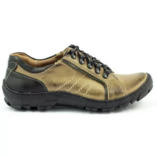 Buty męskie trekkingowe skóra 904 brązowe - Komodo - Buty trekkingowe męskie - miniaturka - grafika 1
