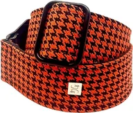 Paski do gitary - GET'M GET'M Pasek gitarowy Fly Hounds Tooth Orange 2" Guitar Strap - miniaturka - grafika 1