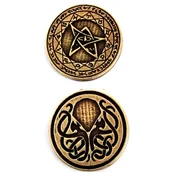Gry planszowe - Cthulhu Złota Metalowa Moneta 1 szt - miniaturka - grafika 1
