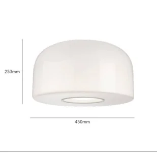 FLOS Lampa sufitowa designerska Bellhop Glass C2, możliwość ściemniania, biały / opal, sypialnia, szkło - Lampy sufitowe - miniaturka - grafika 1