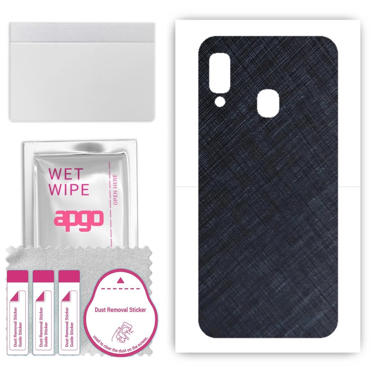 Folia naklejka skórka strukturalna na TYŁ do Samsung Galaxy A20e - Tytan Niebieski - apgo SKINS