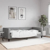Sofy i kanapy - vidaXL Sofa z funkcją spania, jasnoszara, 100x200 cm, obita tkaniną - miniaturka - grafika 1