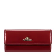 Portfele - Podłużny portfel damski ze skóry lakierowanej czerwony - miniaturka - grafika 1