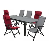 Meble ogrodowe - FIRENZE ACTIVE szary - aluminiowy zestaw wypoczynkowy 6+1 - miniaturka - grafika 1