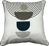 Poduszki dekoracyjne - Poduszka bawełniana 45 x 45 cm z lamówką szaro granatowa - miniaturka - grafika 1