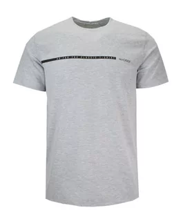 Koszulki męskie - T-shirt Męski Szary z Napisami, z Nadrukiem, Bawełniany, Krótki Rękaw -QUICKSIDE - Quickside - grafika 1