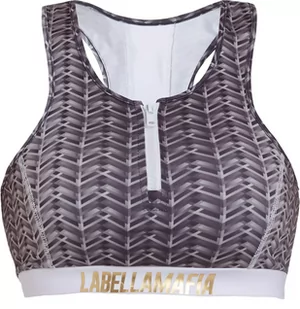 Biustonosz sportowy LABELLAMAFIA SPORTS BRA GREY&GOLD - Bielizna sportowa damska - miniaturka - grafika 4