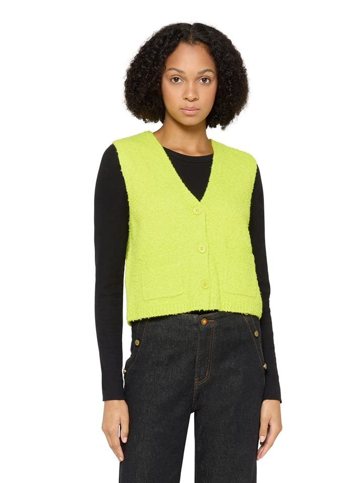 CARTOON Kamizelka dzianinowa w kolorze żółtym