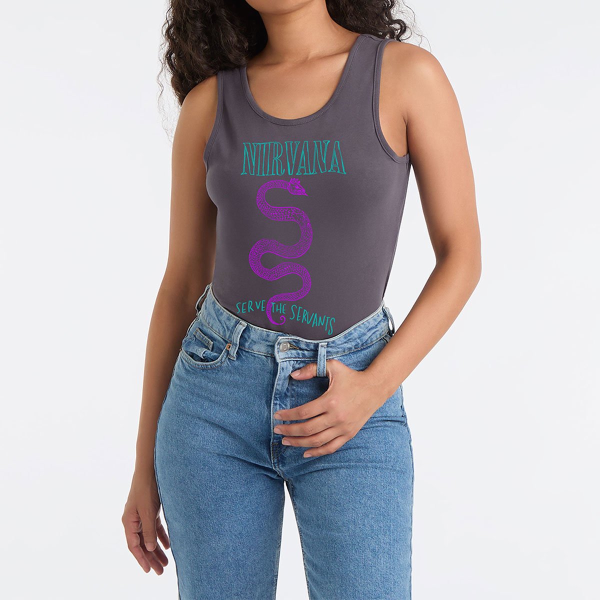 Body Amplified Nirvana Serve The Serpents Ladies Bodysuit-L