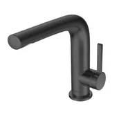 Baterie umywalkowe - Keuco Edition 400 - Bateria umywalkowa z obrotową wylewką, czarny szczotkowany chrom 51505130100 - miniaturka - grafika 1