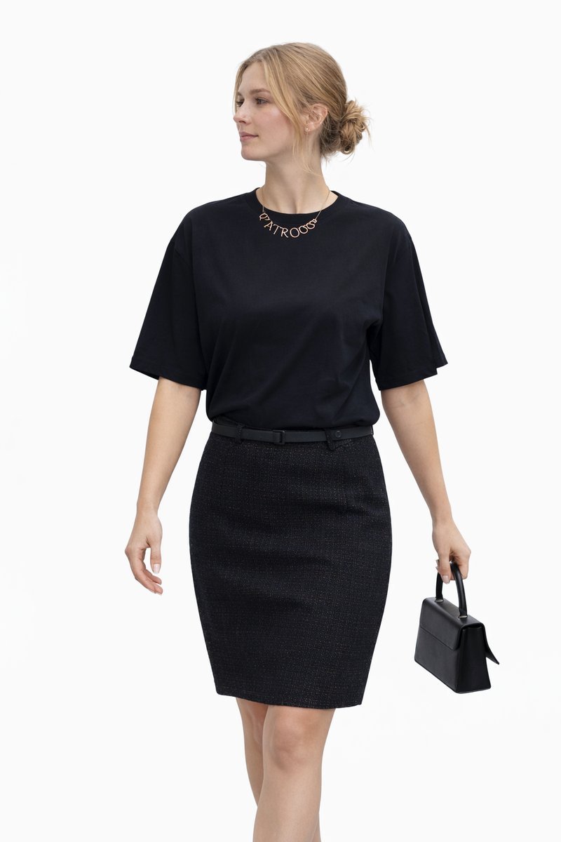 PINKO CZARNY T SHIRT Z BAWEŁNY Z OKRĄGŁYM DEKOLTEM I NADRUKIEM XL 1I3A