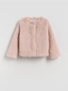 Reserved - Kurtka z imitacji futra - pastelowy róż - Kurtki i płaszcze dla dziewczynek - miniaturka - grafika 1