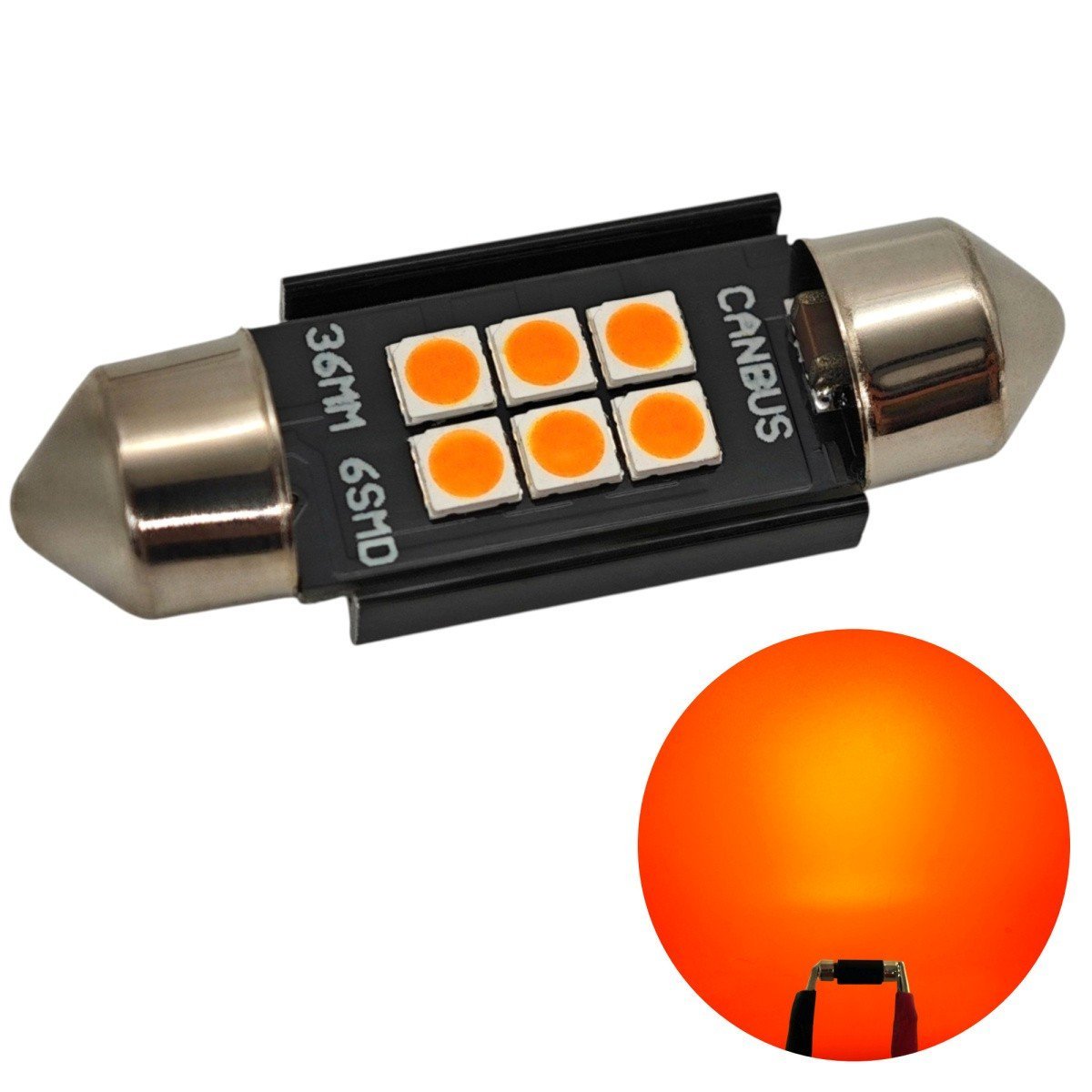 C5W żarówka LED SV8.5 12-24V CANBUS 36mm - kolory Pomarańczowy