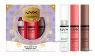 Palety i zestawy do makijażu - NYX Professional Makeup - BUTTER GLOSS LIP TRIO - Zestaw prezentowy 3 błyszczyków do ust Butter Gloss - 01 - miniaturka - grafika 1