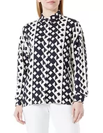 Bluzy damskie - Sisley Bluza damska 5MEDLQ02U Shirt, Black and Pink 74C, S - miniaturka - grafika 1