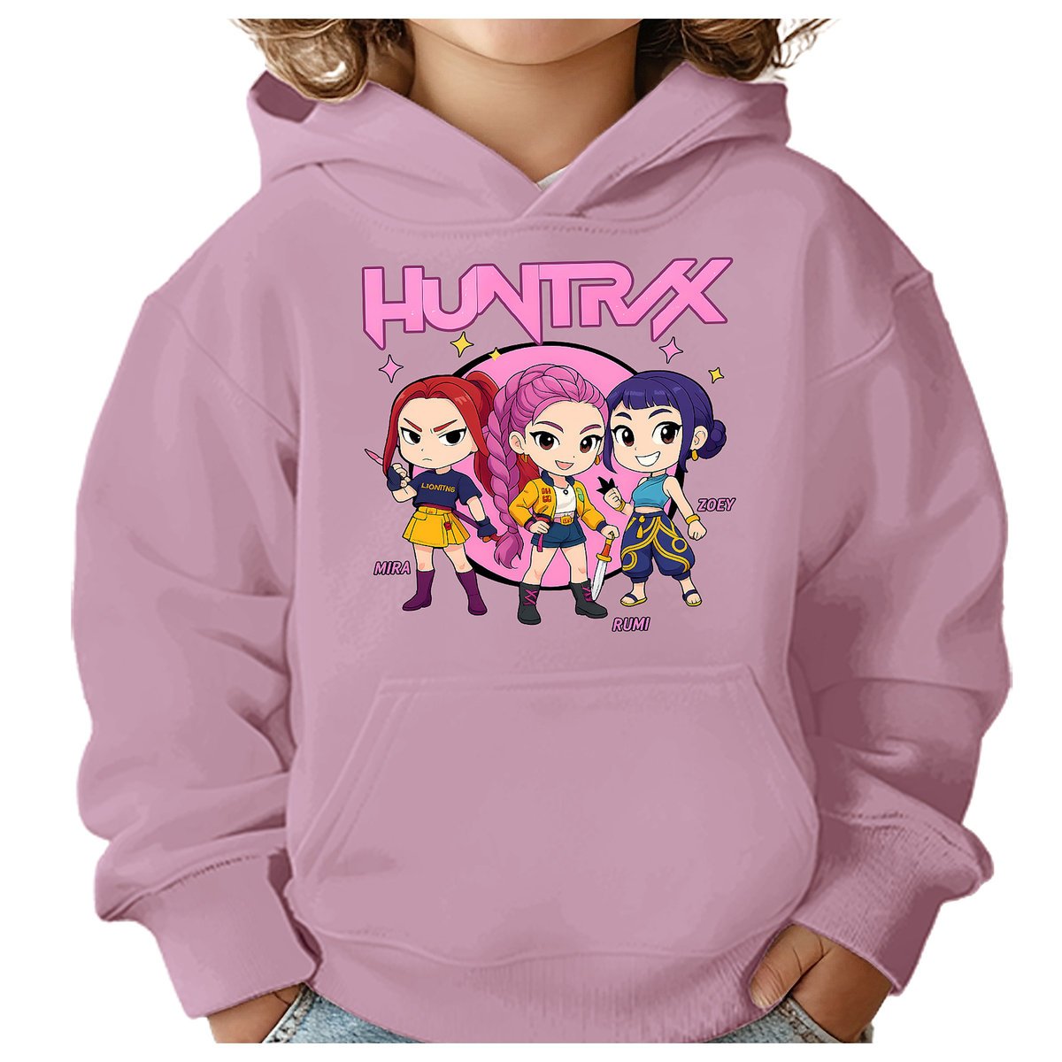 BLUZA DZIECIĘCA KPOP DEMON HUNTERS HUNTRIX 104 Z KAPTUREM BAWEŁNIANA
