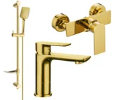 Zestawy baterii łazienkowych - Mexen Alfa DF62 zestaw prysznicowy, złoty - 745704DF62-50 - miniaturka - grafika 1