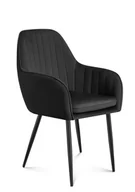 Krzesła - Krzesło welurowe do jadalni, salonu, Prince 6.0, 55x45x82 cm, czarny - miniaturka - grafika 1