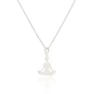 Naszyjniki - Naszyjnik srebrny z Joga kwiat lotosu 45 CM - miniaturka - grafika 1
