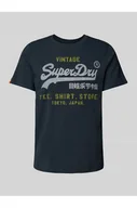 Koszulki męskie - T-shirt o luźnym kroju z nadrukiem z logo - Superdry - miniaturka - grafika 1