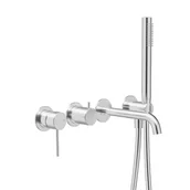 Baterie podtynkowe - Bateria podtynkowa prysznicowa i wannowa Flint chrom Armatura Kraków - miniaturka - grafika 1