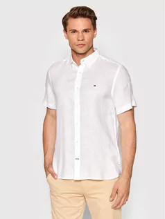 Koszule męskie - TOMMY HILFIGER Koszula Pigment Dyed MW0MW23395 Biały Slim Fit - grafika 1