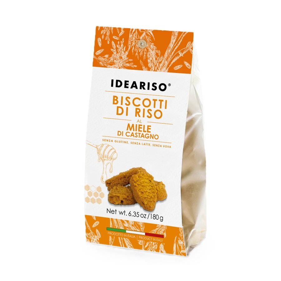 Ciasteczka ryżowe z miodem kasztanowym, 180 g / Ideariso