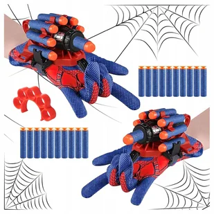 Spiderman RĘKAWICA Wyrzutnia SIEĆ Strzelająca RĘKAWICZKA + 20 Strzałek - Figurki dla dzieci Spiderman RĘKAWICA Wyrzutnia SIEĆ Strzelająca RĘKAWICZKA + 20 Strzałek - Figurki dla dzieci - miniaturka - grafika 1