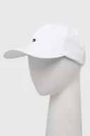 Czapki damskie - Tommy Hilfiger czapka z daszkiem bawełniana kolor biały z aplikacją - miniaturka - grafika 1