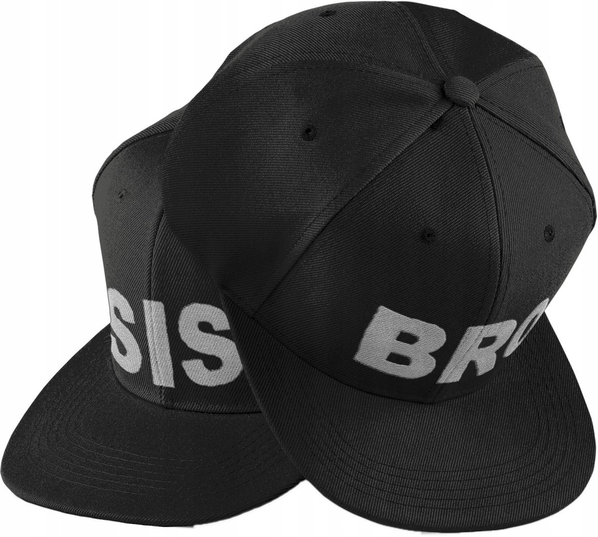 Zestaw Czarna Czapka Prosty Daszek HAFT SIS BRO