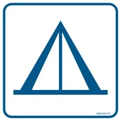 Systemy ekspozycyjne i znaki informacyjne - RA096 POLE NAMIOTOWE (CAMPING), PN - PŁYTA PCV 1MM; (100X100MM) - miniaturka - grafika 1