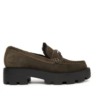 Półbuty damskie - Loafersy Guess FLFYKY SUE14 Zielony - miniaturka - grafika 1
