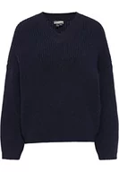 Swetry damskie - DreiMaster Damski sweter z dzianiny 39420083, czarny, XL-XXL - miniaturka - grafika 1